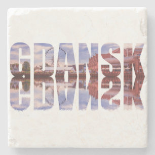 Danziger Text mit Blick auf die Altstadt, Reflexio Steinuntersetzer