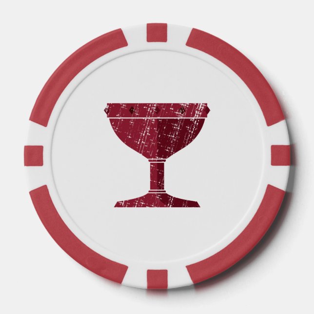 DAoC Albion Clay Poker Chips, rote Streifen Pokerchips (Vorderseite)