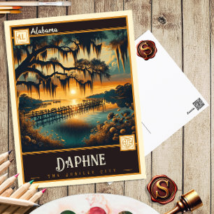 Daphne, Alabama VINTAG Postkarte