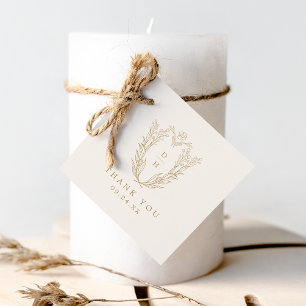 DAPHNE Minimalistisch Creme Gold Wedding Vielen Da Geschenkanhänger