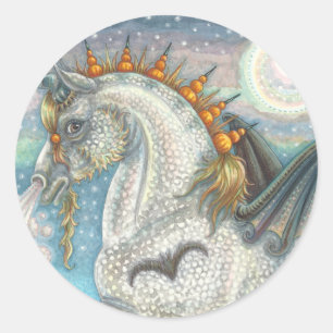 DAPPÉ GOTH UNICORN, HALLOWEEN HORSE STICKERS Rnd