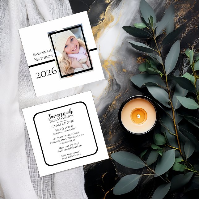 D'appel Année de classe Diplôme Insérer le nom | CARTE PHO (Class Year Photo Graduation Insert Name Card)