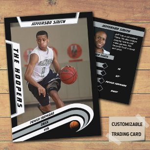 D'appel Basket-ball carte de commerce en argent vif noir