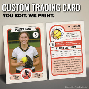 D'appel Carte à collectionner de softball personnalisée vi