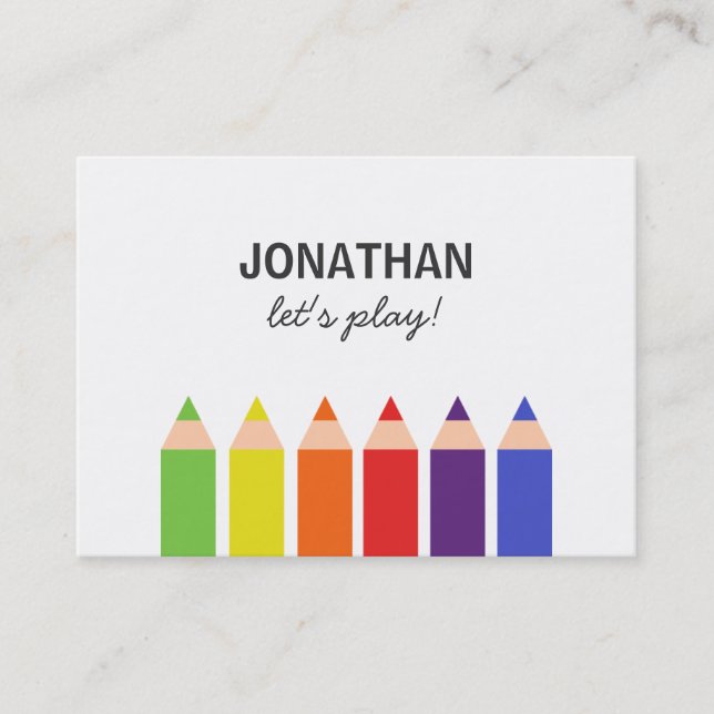 D'appel Carte colorée de Playdate de crayons (Devant)