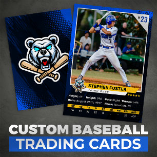D'appel Carte de baseball bleue Photo Logo de baseball