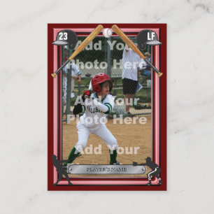 D'appel Carte de baseball Dk Red/Red - Statistiques person