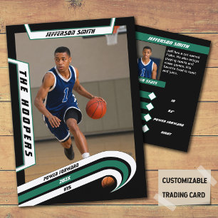 D'appel Carte de collection de basket-ball en vert noir an