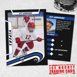 D'appel Carte de collection de hockey sur glace en bleu vi