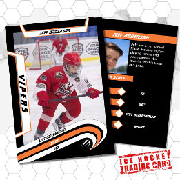 D'appel Carte de collection de hockey sur glace en orange