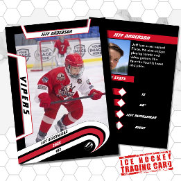 D'appel Carte de collection de hockey sur glace en rouge v