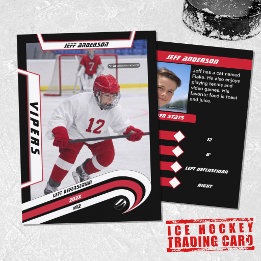 D'appel Carte de collection de hockey sur glace en rouge v