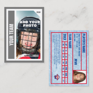 D'appel Carte De Commerce De Hockey Personnalisée (Gris) A