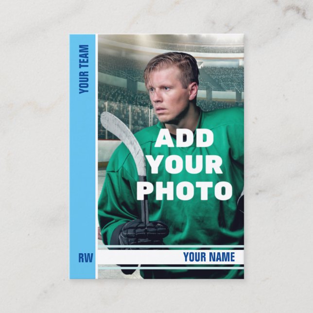 D'appel Carte de commerce de hockey sur bande bleue glace  (Devant)