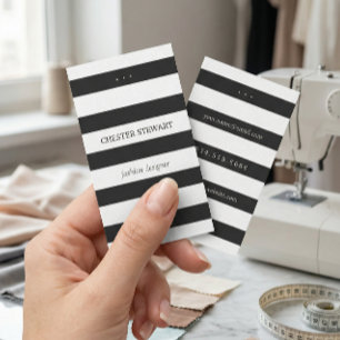 D'appel Carte de contact personnelle Black White Stripes m