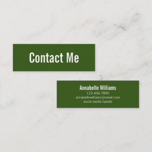 D'appel Carte de contact professionnelle Dark Green et Whi