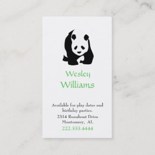 D'appel Carte de date de jeu d'enfants d'ours panda