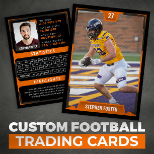 D'appel Carte de football Orange Photo de joueur de footba