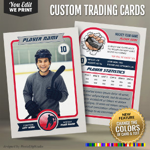 D'appel Carte de hockey personnalisée, couleurs d'équipe p