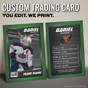 D'appel Carte de hockey personnalisée, joueur en graphite