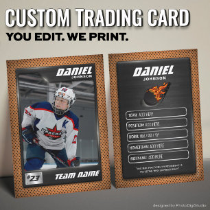 D'appel Carte de hockey personnalisée, Joueur Graphite Ora