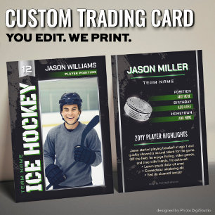 D'appel Carte de hockey personnalisée, Joueur Green Power