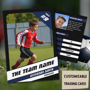 D'appel Carte de joueur de football en bleu noir vigoureux
