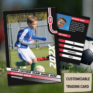D'appel Carte de joueur de football en noir rouge
