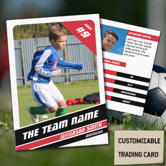 D'appel Carte de joueur de football en rouge blanc vigoure