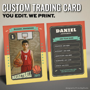 D'appel Carte de lecteur personnalisée Retro Basketball