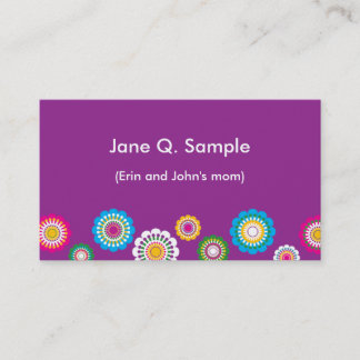 D'appel Carte de l'information de maman dans le pourpre