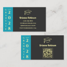 Carte de nom de code QR de remise de diplôme moder
