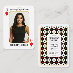 D'appel Carte de poker personnalisée avec photo, reine de