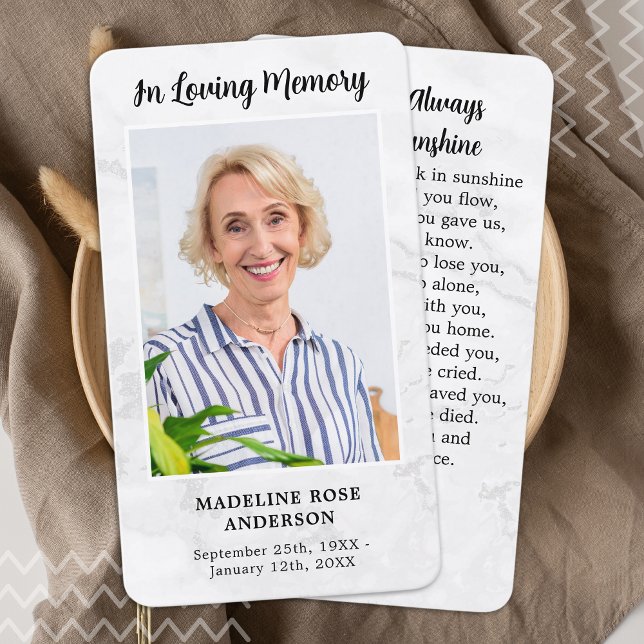 D'appel Carte de prière commémorative en marbre moderne (Créateur téléchargé)