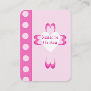 D'appel Carte de prière de baptême rose pour filles