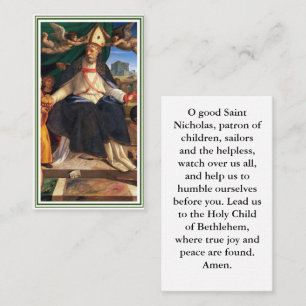 D'appel Carte de prière personnalisée Saint Nicolas
