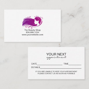 D'appel Carte de rendez-vous de salon de coiffure personna