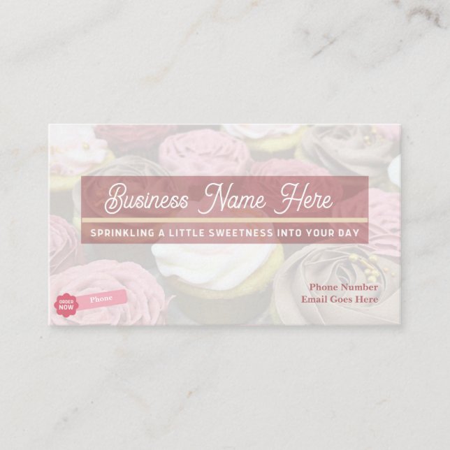 D'appel Carte de visite | Conception Cupcake (Devant)