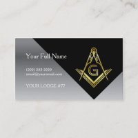 Carte de visite maçonnique | Black Gold Silver