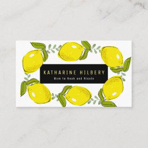 D'appel Carte de visite maman citron jaune blanc