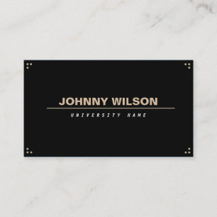 D'appel Carte de visite minimaliste noir d'étudiant de