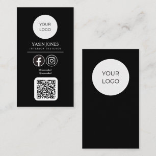 D'appel Carte de visite moderne noire pour les médias soci