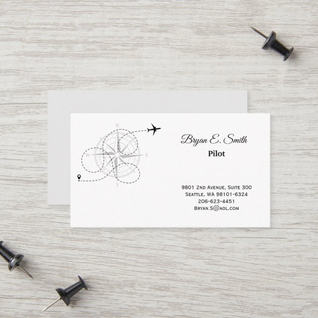 D'appel Carte de visite pilote (Devant/Arrière en situation)