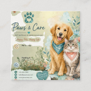 D'appel Carte de visite pour gardien de chiens et de chats