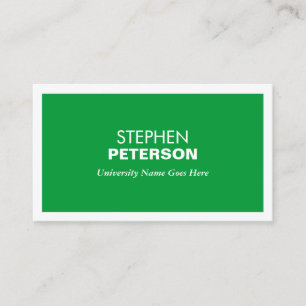 D'APPEL CARTE DE VISITE VERT MODERNE POUR ÉTUDIANTS DE COL