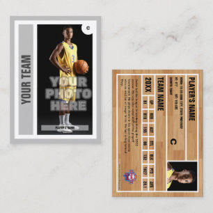 D'appel Carte d'échange de basket-ball personnalisée - gri