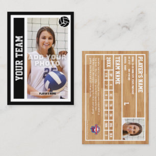 D'appel Carte d'échange de volleyball personnalisée (Noir)