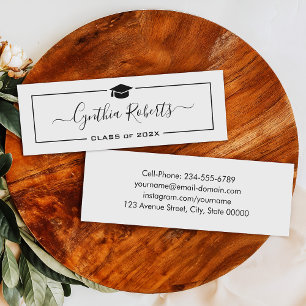 D'appel Carte d'insertion de graduation noir simple Script