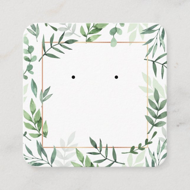 D'appel Carte d'oreille Motif feuille aquarelle (Devant)