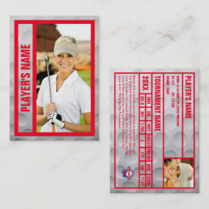 D'appel Carte Golfer Trading   Souvenir du tournoi   Rouge